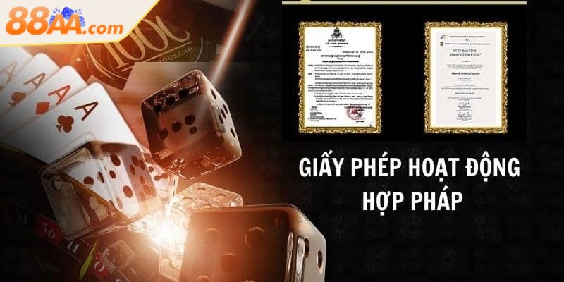 Đánh giá 88aa sở hữu giấy phép hoạt động rõ ràng, minh bạch